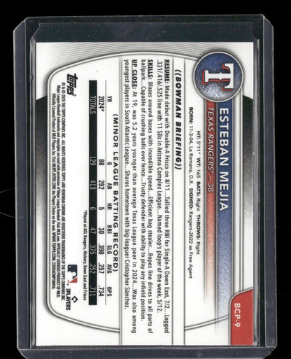 2025 Bowman Chrome Esteban Mejia #BCP-9 1st Bowman