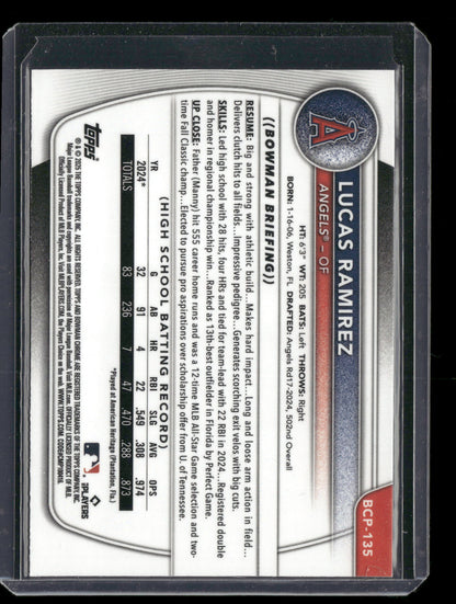 2025 Bowman Chrome Lucas Ramirez #BCP-135 1st Bowman