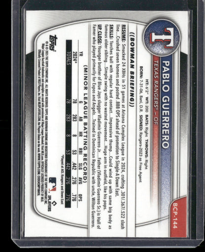 2025 Bowman Chrome Pablo Guerrero #BCP-144