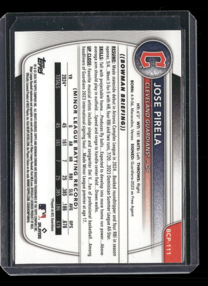 2025 Bowman Chrome Jose Pirela #BCP-111 1st Bowman