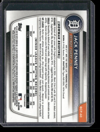 2025 Bowman Chrome Jack Penney #BCP-60 1st Bowman