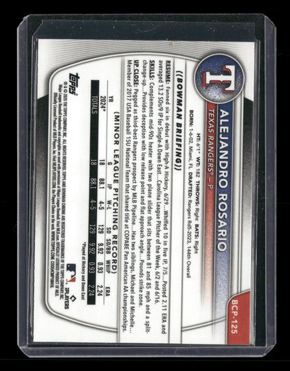 2025 Bowman Chrome Alejandro Rosario #BCP-125 1st Bowman