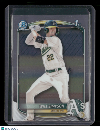 2025 Bowman Chrome Will Simpson #BCP-35 1st Bowman
