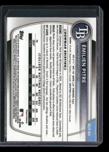 2025 Bowman Chrome Émilien Pitre #BCP-83 1st Bowman