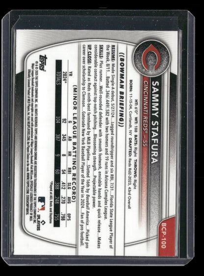 2025 Bowman Chrome Sammy Stafura #BCP-100 1st Bowman