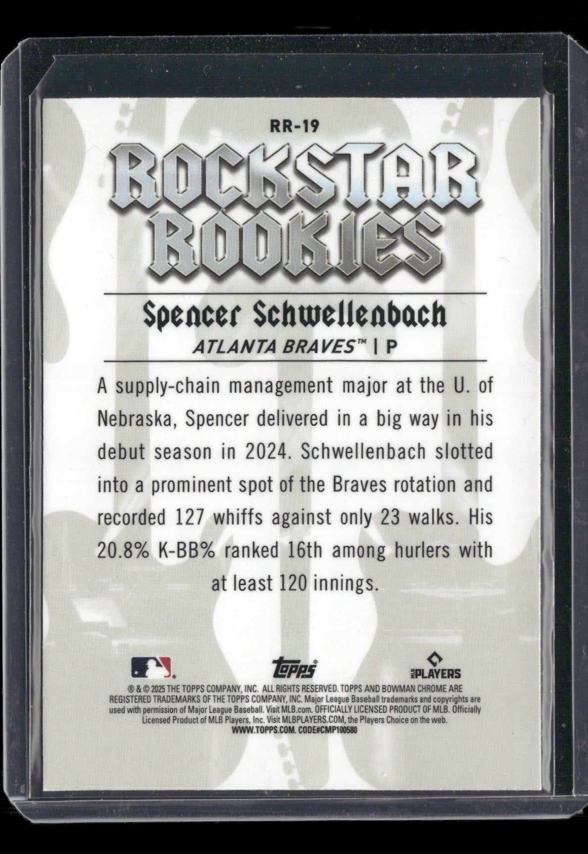 2025 Bowman Chrome Spencer Schwellenbach #RR-19 Rockstar Rookies RC