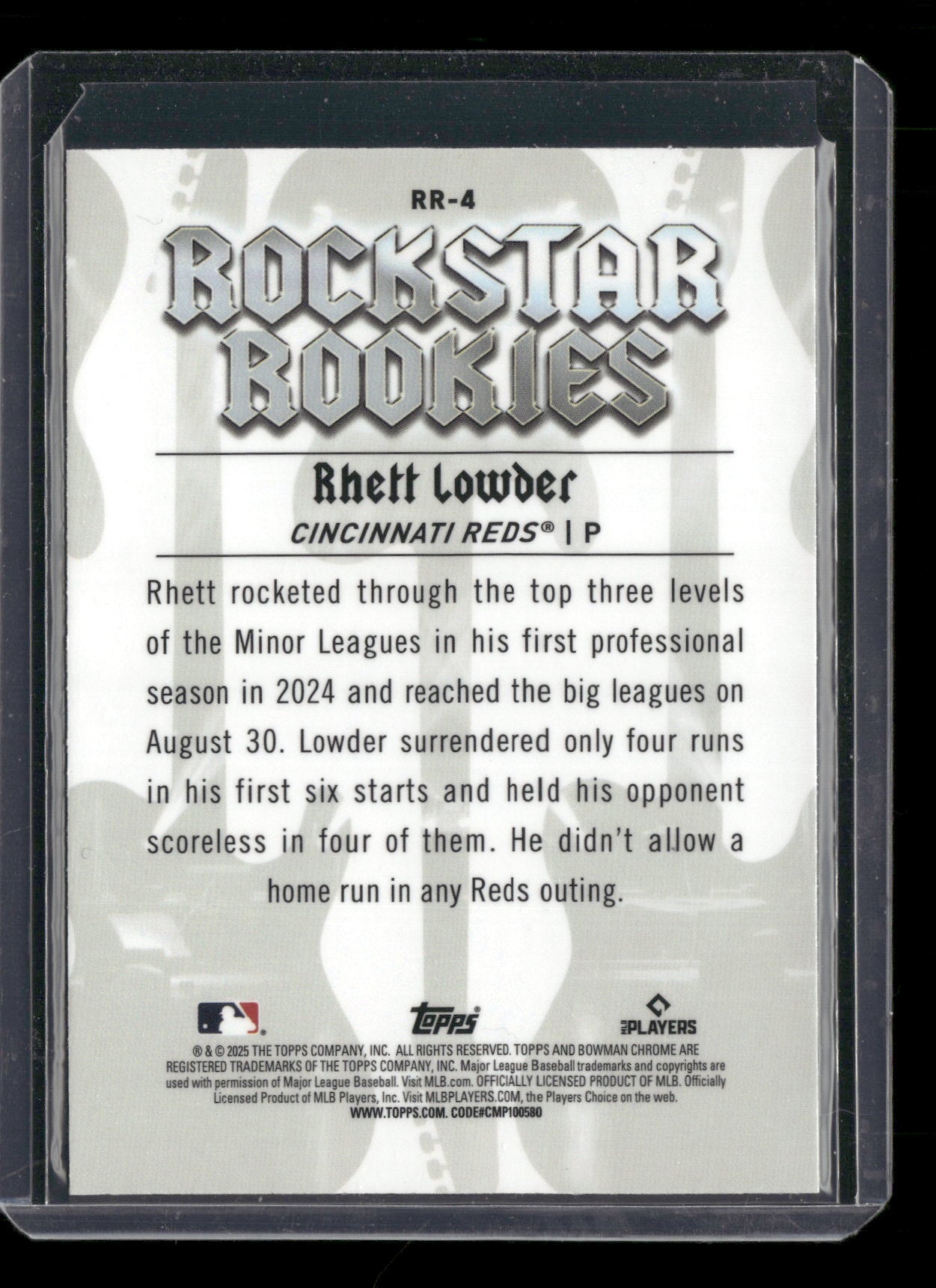 2025 Bowman Chrome Rhett Lowder #RR-4 Rockstar Rookies RC