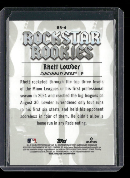 2025 Bowman Chrome Rhett Lowder #RR-4 Rockstar Rookies RC