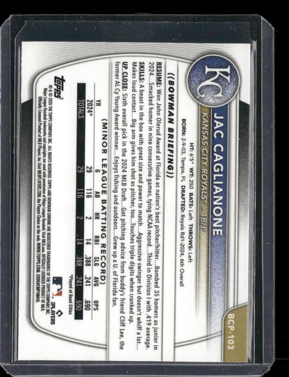 2025 Bowman Chrome Jac Caglianone #BCP-103