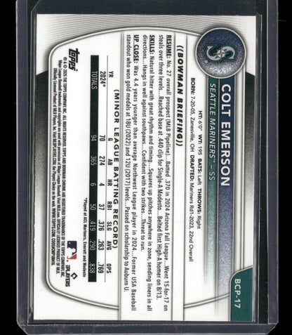 2025 Bowman Chrome Colt Emerson #BCP-17