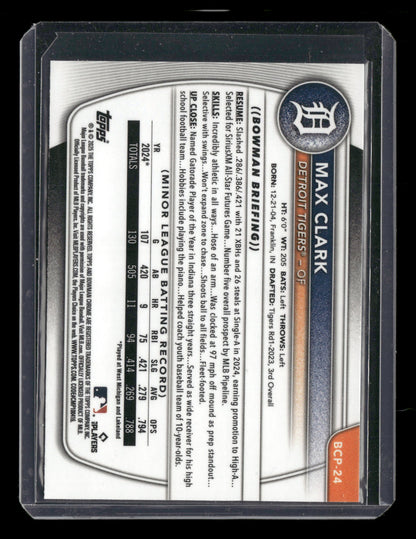 2025 Bowman Chrome Max Clark #BCP-24