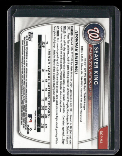 2025 Bowman Chrome Seaver King #BCP-93