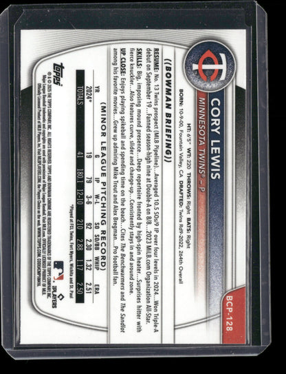 2025 Bowman Chrome Cory Lewis #BCP-128 1st Bowman