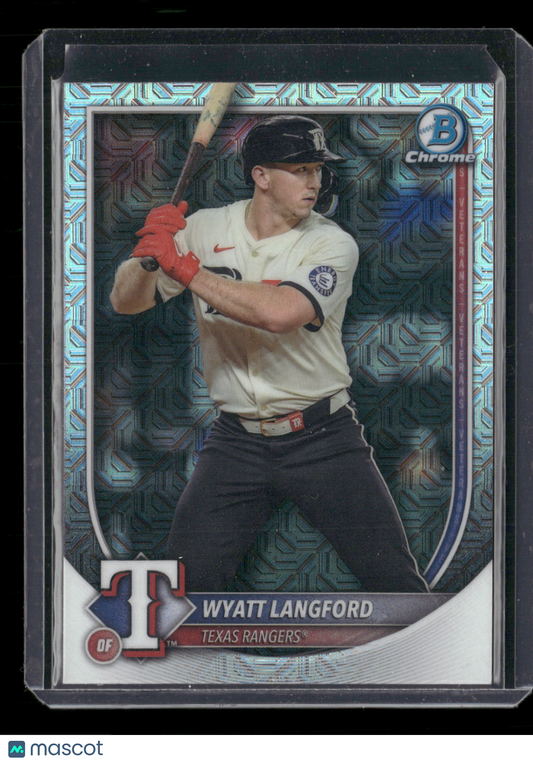 2025 Bowman Chrome Wyatt Langford #33 Mega Box Mojo Refractor
