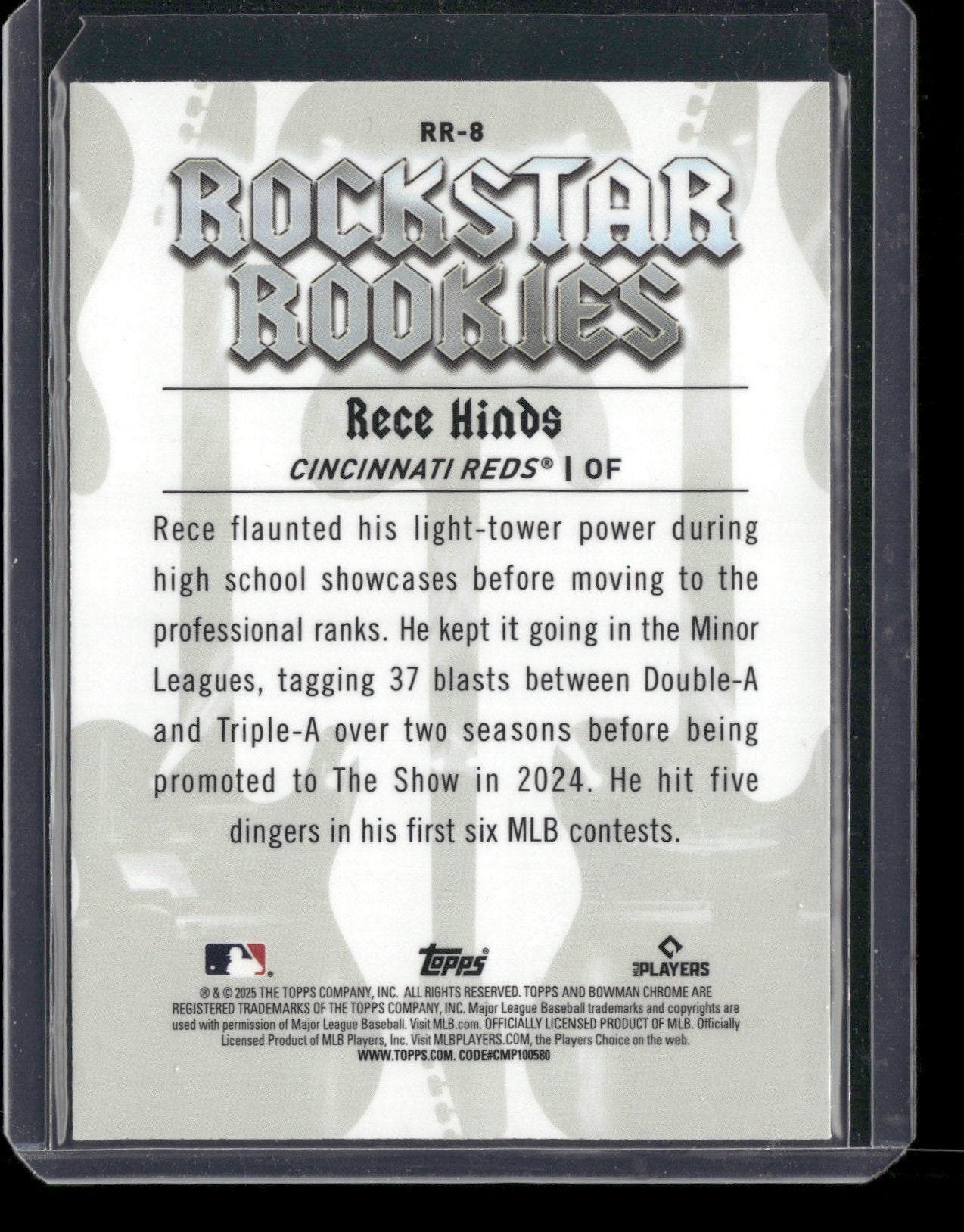 2025 Bowman Chrome Rece Hinds #RR-8 Rockstar Rookies RC