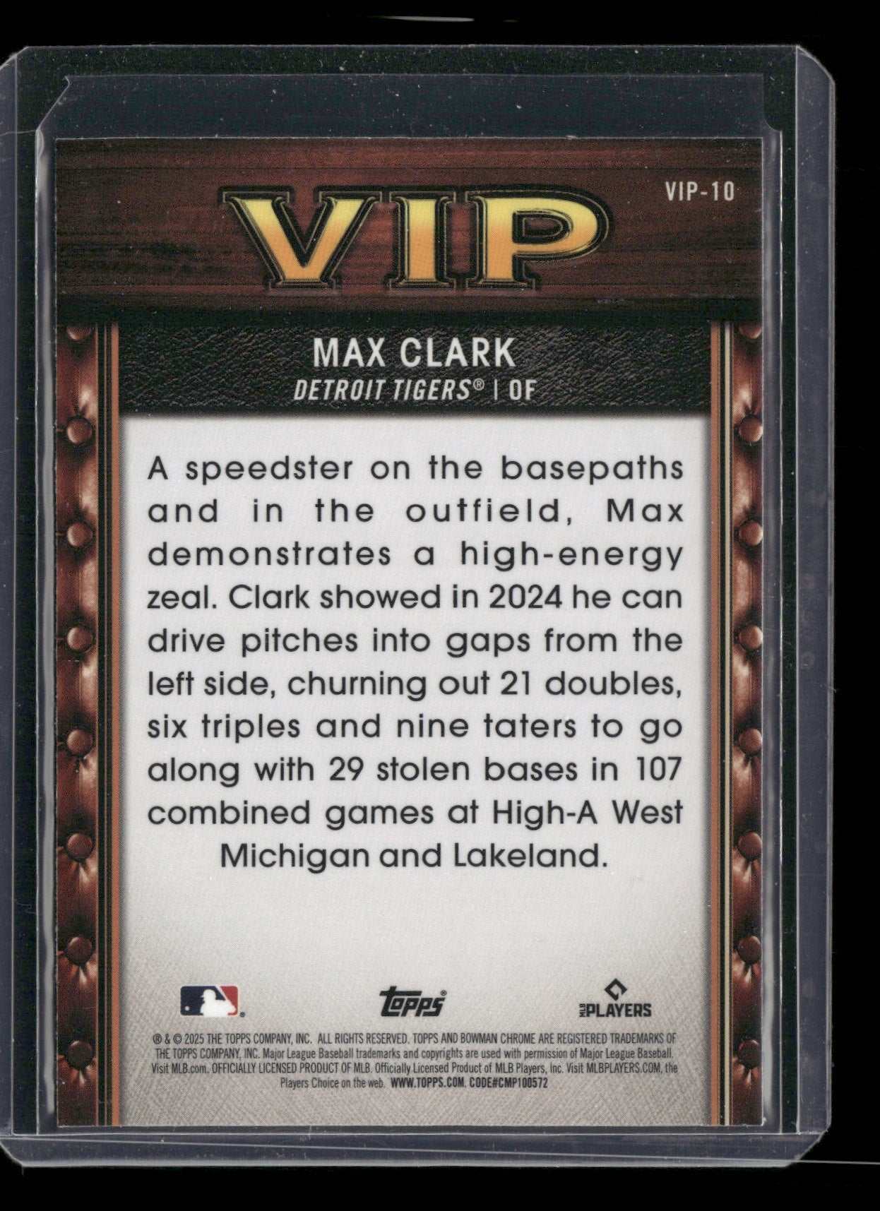 2025 Bowman Chrome Max Clark #VIP-10 Very Important Prospects