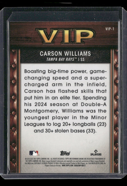 2025 Bowman Chrome Carson Williams #VIP-1 Very Important Prospects