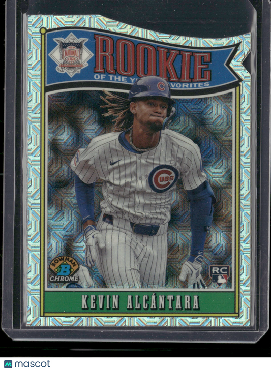 2025 Bowman Chrome Kevin Alcántara #ROY-15 Mega Box Mojo Refractor Rookie of the Year Favorites RC