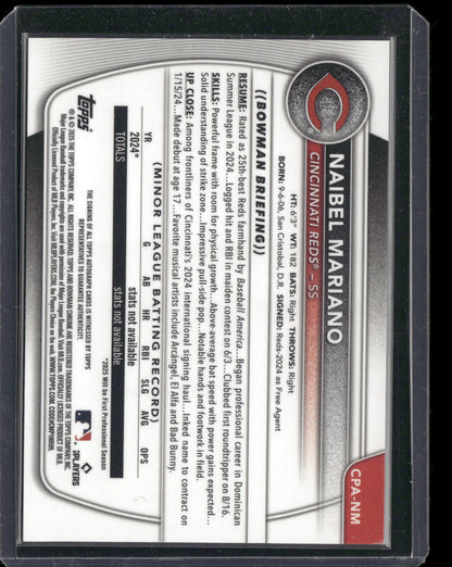 2025 Bowman Chrome Naibel Mariano #CPA-NM 1st Bowman