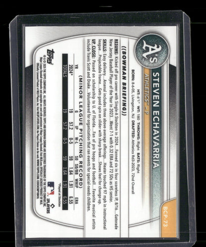 2025 Bowman Chrome Steven Echavarria #BCP-73 Speckle Refractor /299