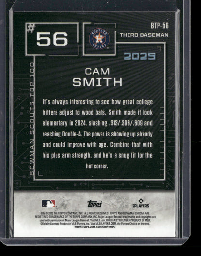 2025 Bowman Chrome Cam Smith #BTP-56 Bowman Scouts Top 100