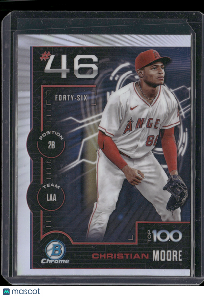 2025 Bowman Chrome Christian Moore #BTP-46 Bowman Scouts Top 100
