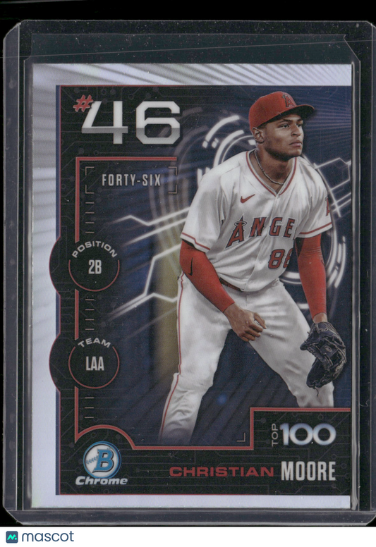 2025 Bowman Chrome Christian Moore #BTP-46 Bowman Scouts Top 100
