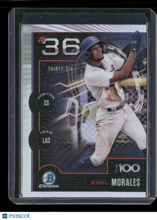 2025 Bowman Chrome Emil Morales #BTP-36 Bowman Scouts Top 100
