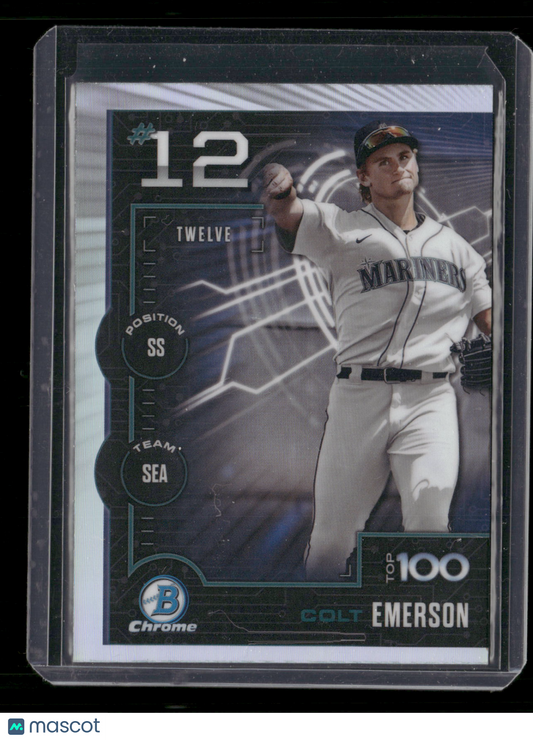 2025 Bowman Chrome Colt Emerson #BTP-12 Bowman Scouts Top 100