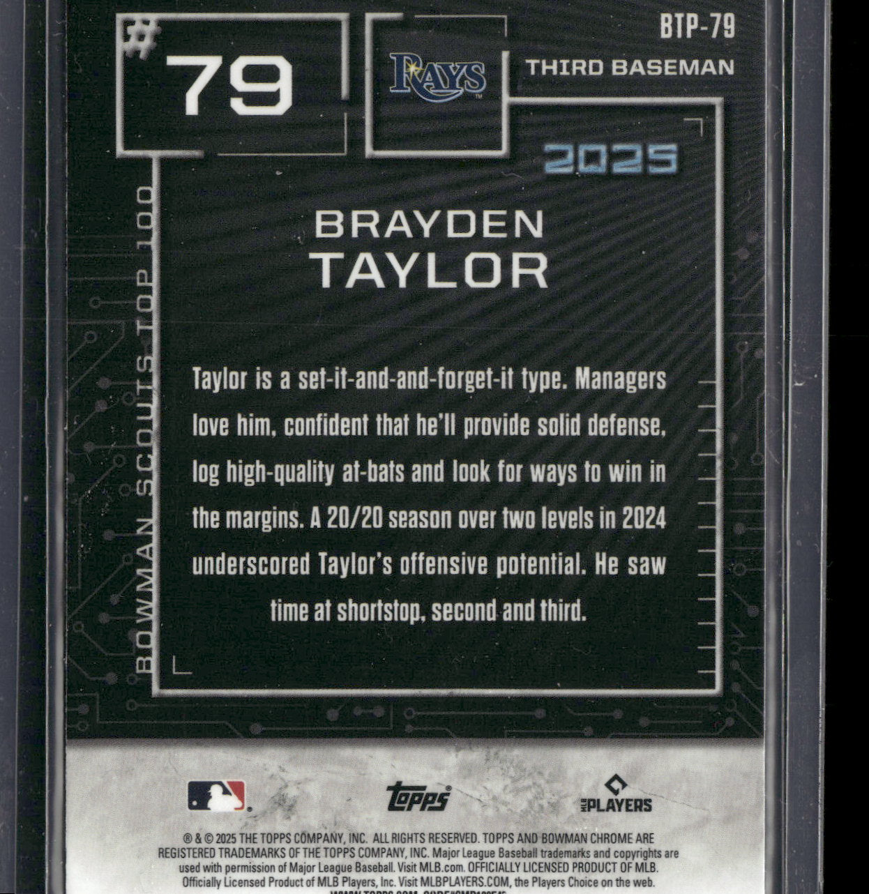 2025 Bowman Chrome Brayden Taylor #BTP-79 Bowman Scouts Top 100