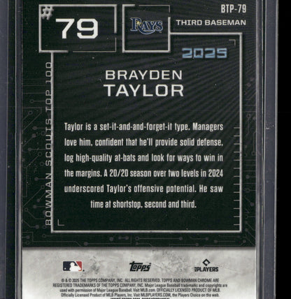 2025 Bowman Chrome Brayden Taylor #BTP-79 Bowman Scouts Top 100