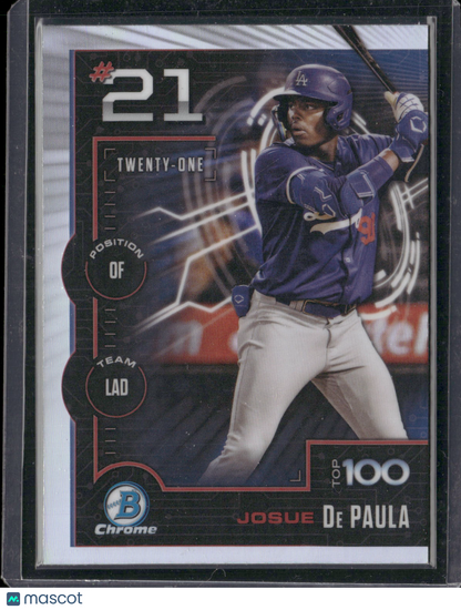 2025 Bowman Chrome Josue De Paula #BTP-21 Bowman Scouts Top 100