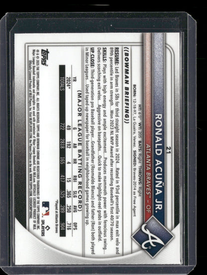 2025 Bowman Chrome Ronald Acuña Jr. #21 Mega Box Mojo Refractor