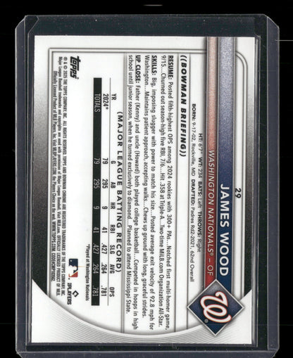 2025 Bowman Chrome James Wood #29 Mega Box Mojo Refractor RC