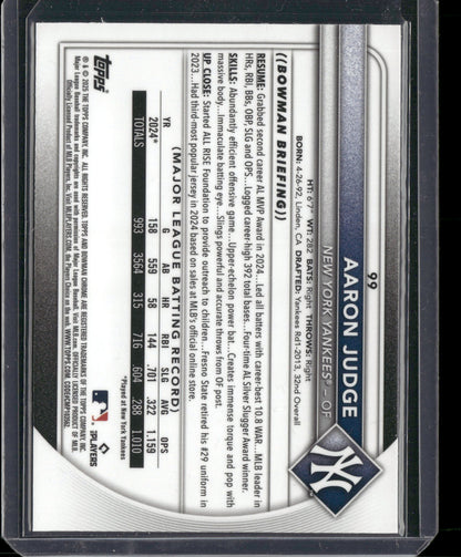 2025 Bowman Chrome Aaron Judge #99 Mega Box Mojo Refractor