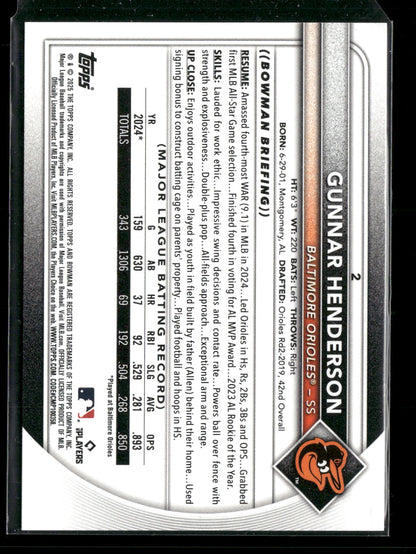 2025 Bowman Gunnar Henderson #2