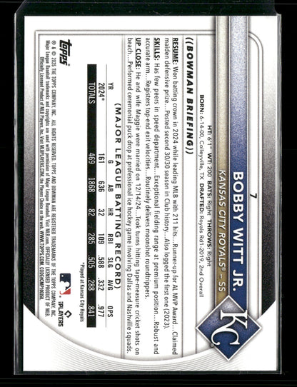 2025 Bowman Bobby Witt Jr. #7