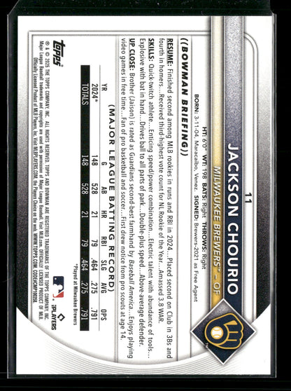 2025 Bowman Jackson Chourio #11