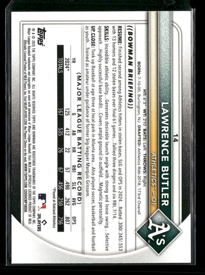 2025 Bowman Lawrence Butler #14