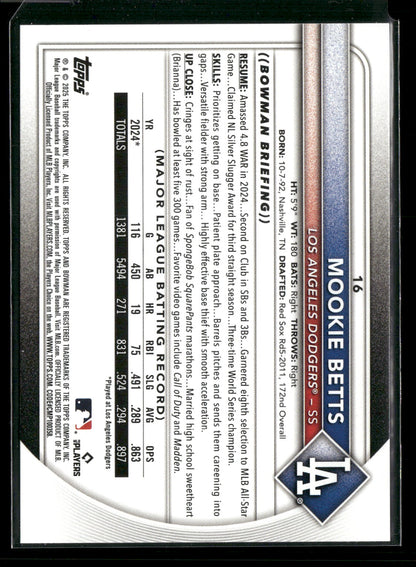 2025 Bowman Mookie Betts #16