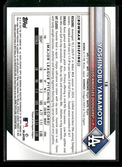 2025 Bowman Yoshinobu Yamamoto #18