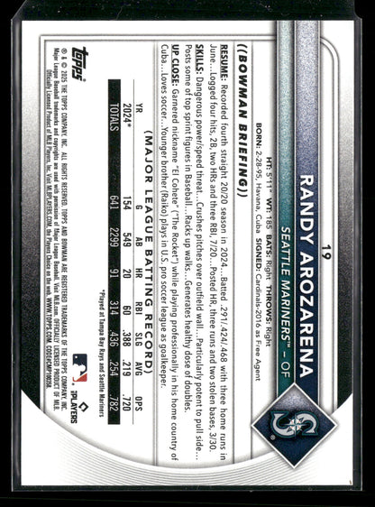 2025 Bowman Randy Arozarena #19