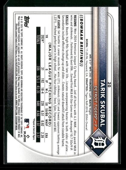 2025 Bowman Tarik Skubal #20