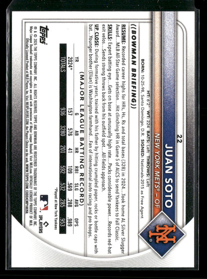 2025 Bowman Juan Soto #22