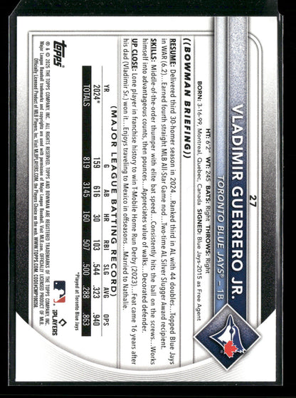 2025 Bowman Vladimir Guerrero Jr. #27