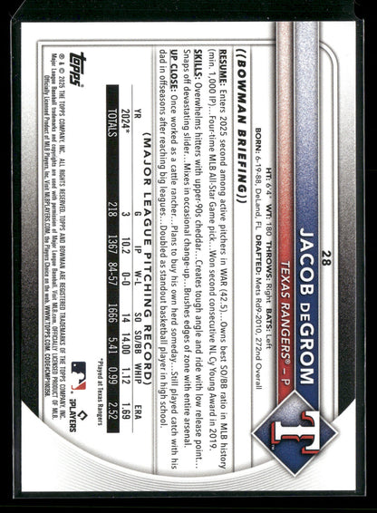 2025 Bowman Jacob deGrom #28