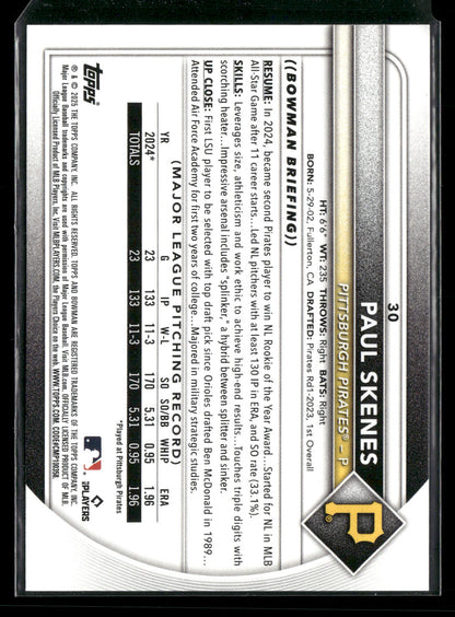 2025 Bowman Paul Skenes #30