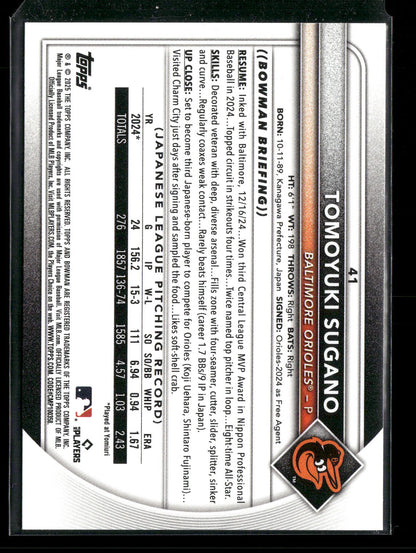 2025 Bowman Tomoyuki Sugano #41 RC