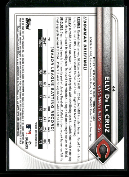 2025 Bowman Elly De La Cruz #44