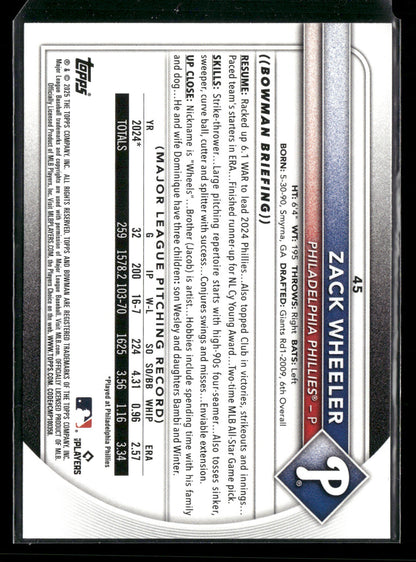 2025 Bowman Zack Wheeler #45